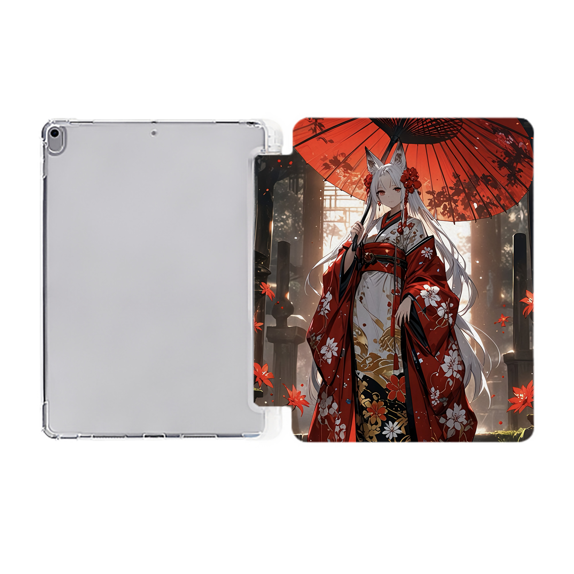 （画像用） 刀剣乱舞 Touken Ranbu IPad ケース ペン収納付き 三つ折りスタンド PUレザー×シリコン 対応機種9.5/10.5/10.9インチ